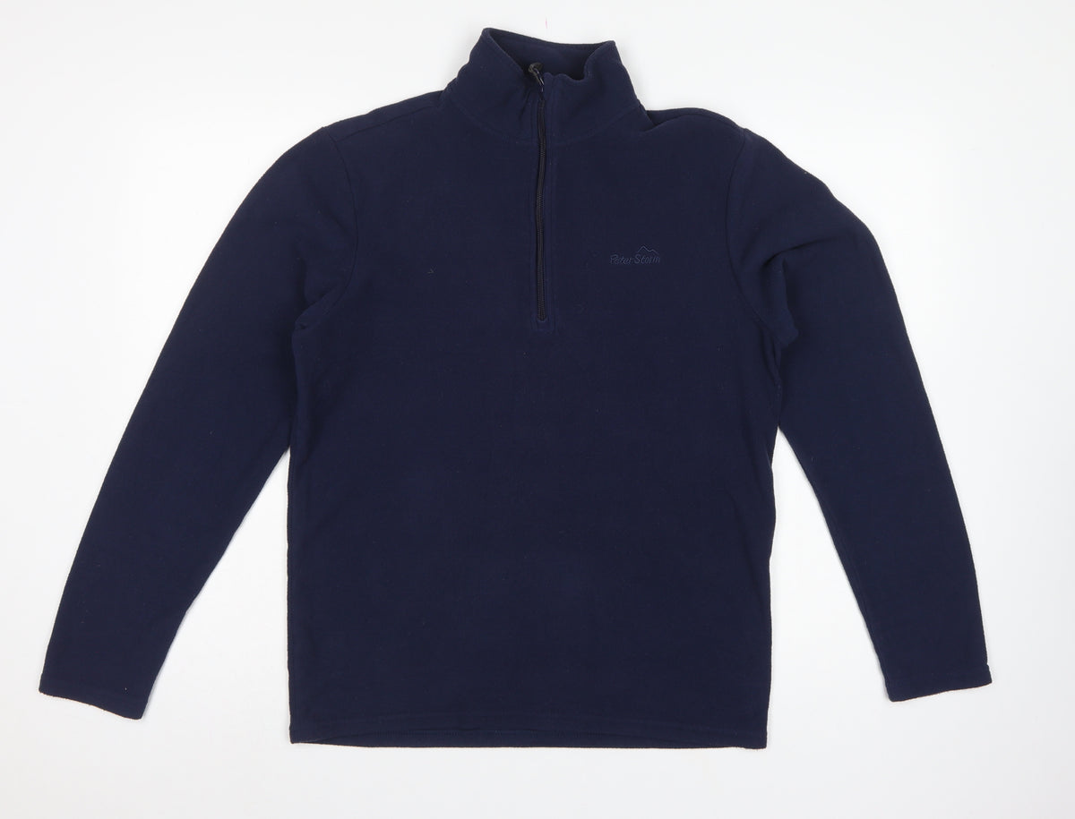 Peter Storm Men’s Navy Blue S 1/4 Zip Fleece Pullover Sweatshirt Outdoor