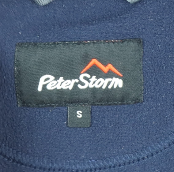 Peter Storm Men’s Navy Blue S 1/4 Zip Fleece Pullover Sweatshirt Outdoor