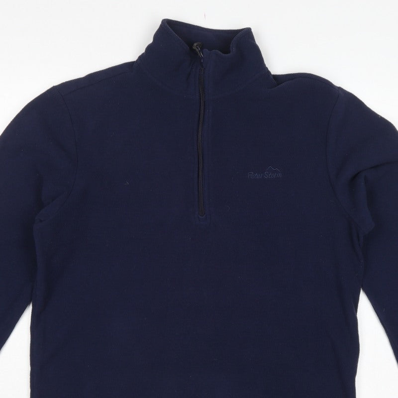 Peter Storm Men’s Navy Blue S 1/4 Zip Fleece Pullover Sweatshirt Outdoor