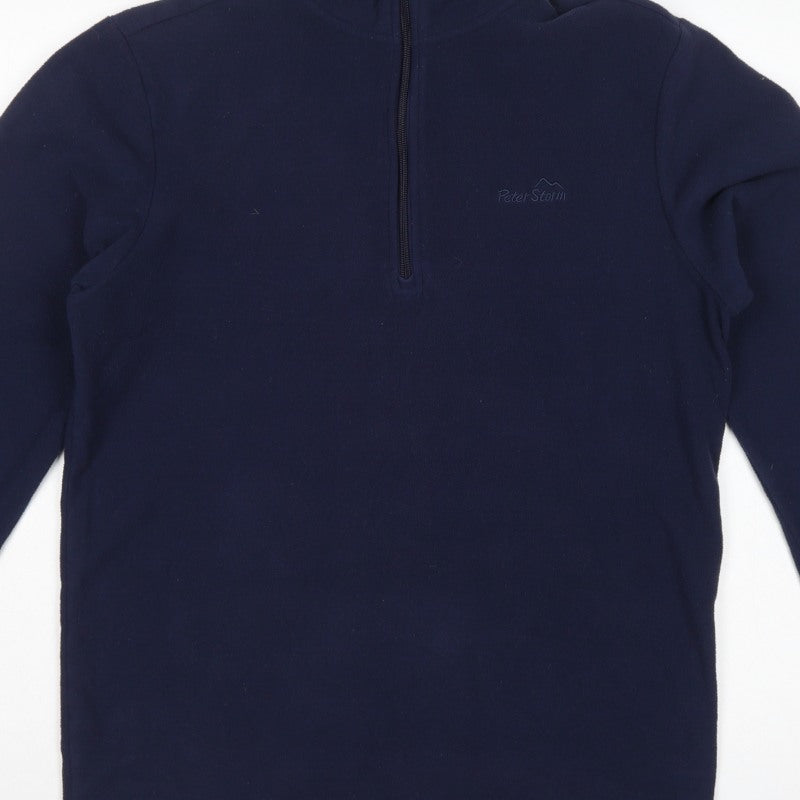 Peter Storm Men’s Navy Blue S 1/4 Zip Fleece Pullover Sweatshirt Outdoor
