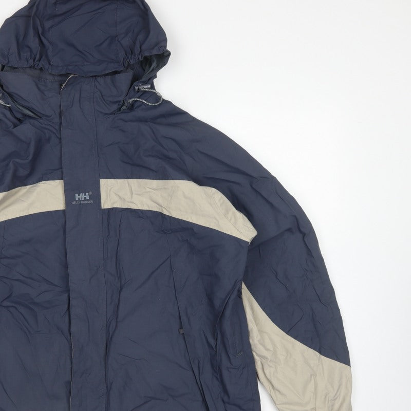 Helly Hansen Men's Blue M Hooded Ski Jacket Nylon Outdoor