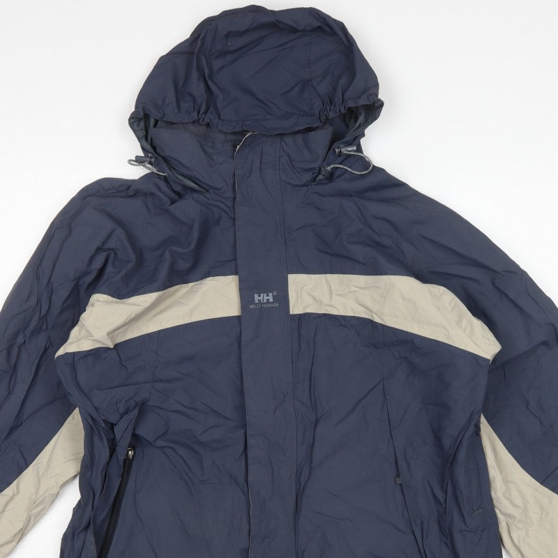 Helly Hansen Men's Blue M Hooded Ski Jacket Nylon Outdoor