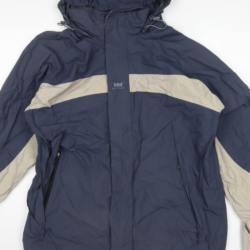 Helly Hansen Men's Blue M Hooded Ski Jacket Nylon Outdoor