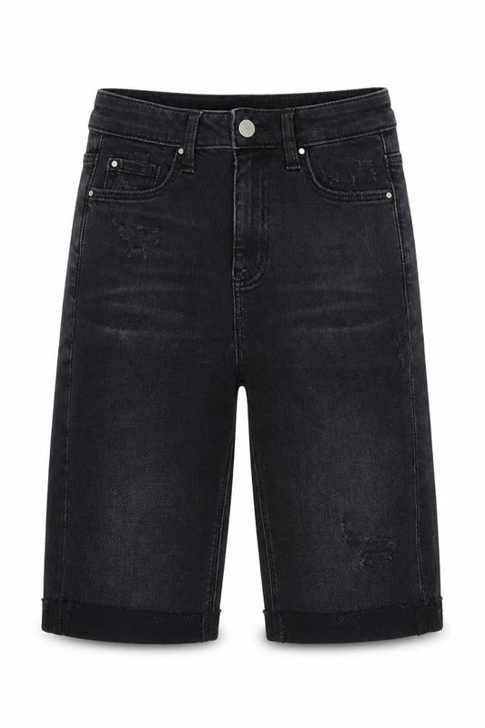 Marks and Spencer Women Black UK 6 High Rise Bermuda Denim Shorts