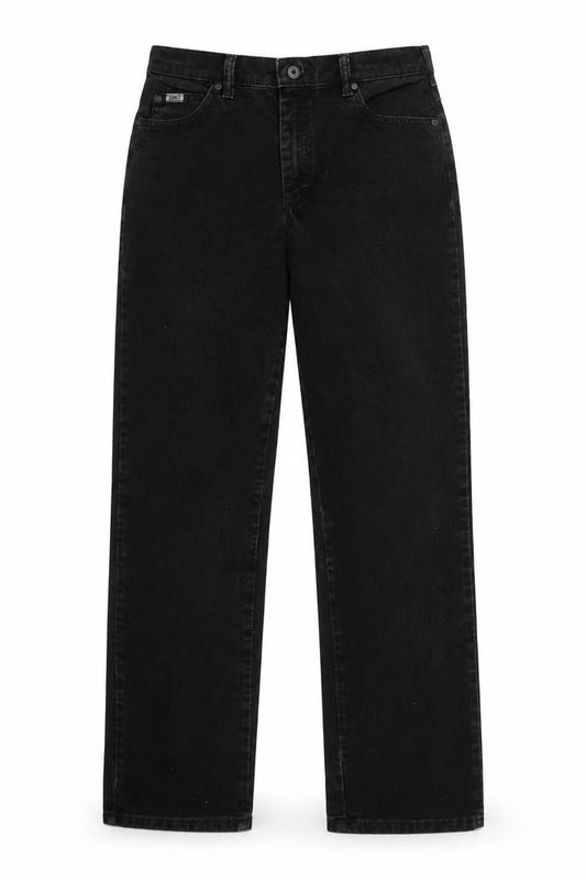 Lee Women's Black UK 8 Long Relaxed Straight Leg Stretch Jeans