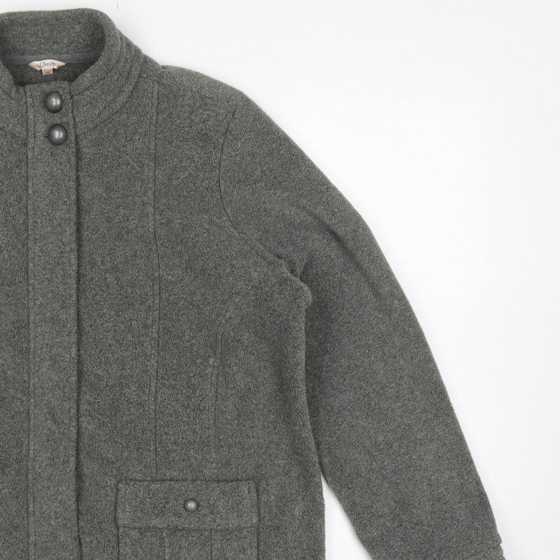 Marks and Spencer Women’s Grey Size 16 Fleece Button Jacket