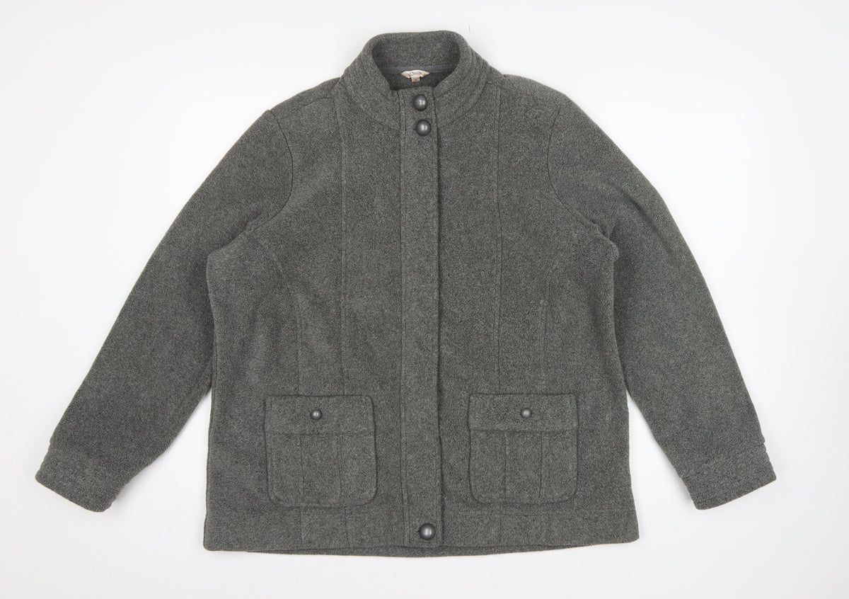 Marks and Spencer Women’s Grey Size 16 Fleece Button Jacket
