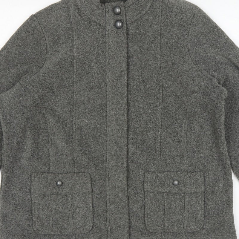 Marks and Spencer Women’s Grey Size 16 Fleece Button Jacket
