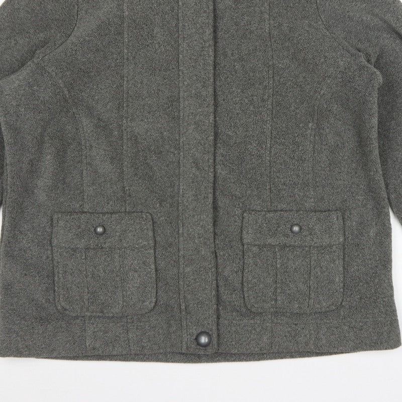 Marks and Spencer Women’s Grey Size 16 Fleece Button Jacket