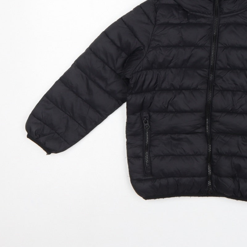 Next Boys Black 5 Years Hooded Puffer Jacket Quilted Insulated