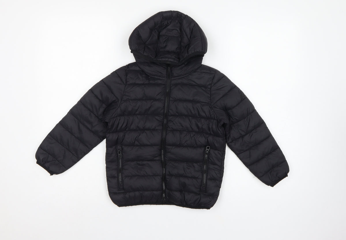 Next Boys Black 5 Years Hooded Puffer Jacket Quilted Insulated