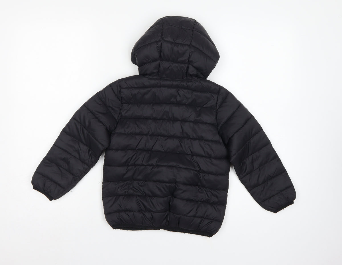 Next Boys Black 5 Years Hooded Puffer Jacket Quilted Insulated