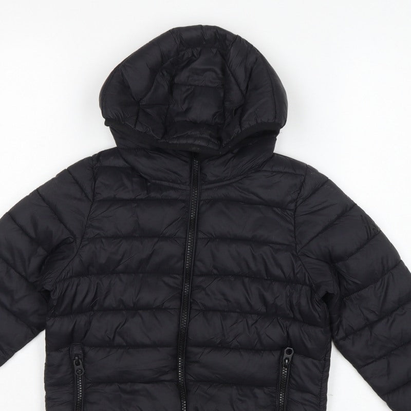 Next Boys Black 5 Years Hooded Puffer Jacket Quilted Insulated