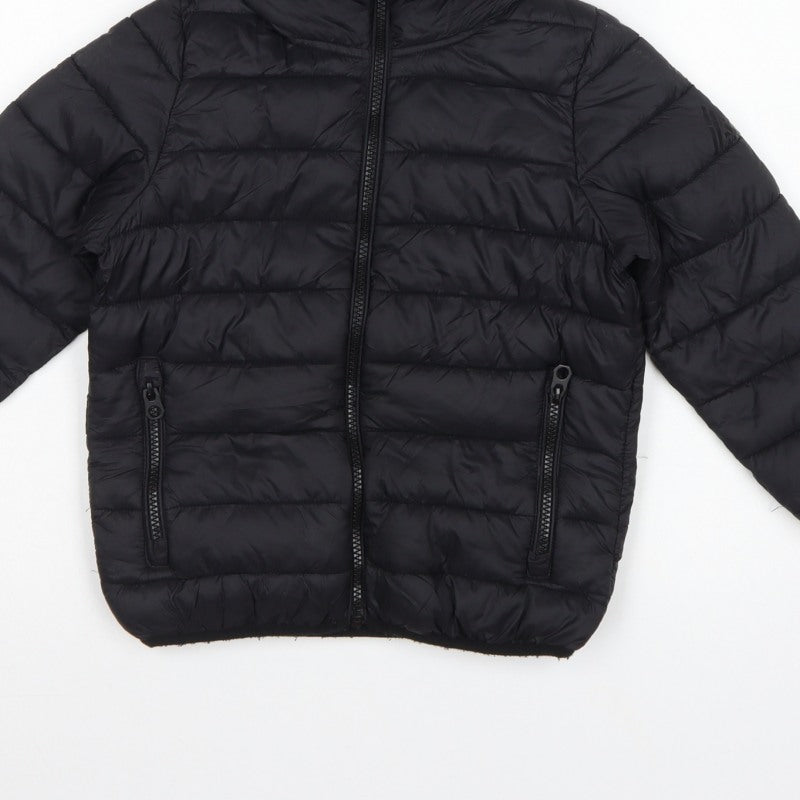 Next Boys Black 5 Years Hooded Puffer Jacket Quilted Insulated