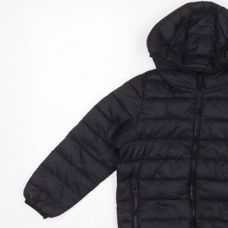 Next Boys Black 5 Years Hooded Puffer Jacket Quilted Insulated