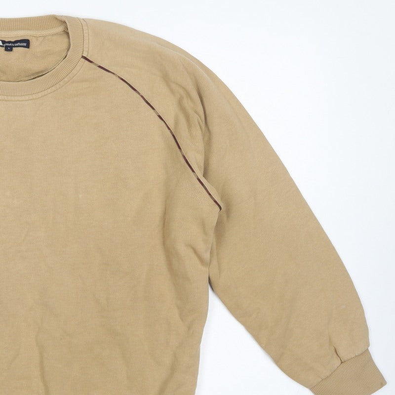 Aquascutum Men’s Beige L Crew Neck Pullover Sweatshirt