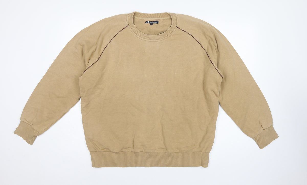 Aquascutum Men’s Beige L Crew Neck Pullover Sweatshirt