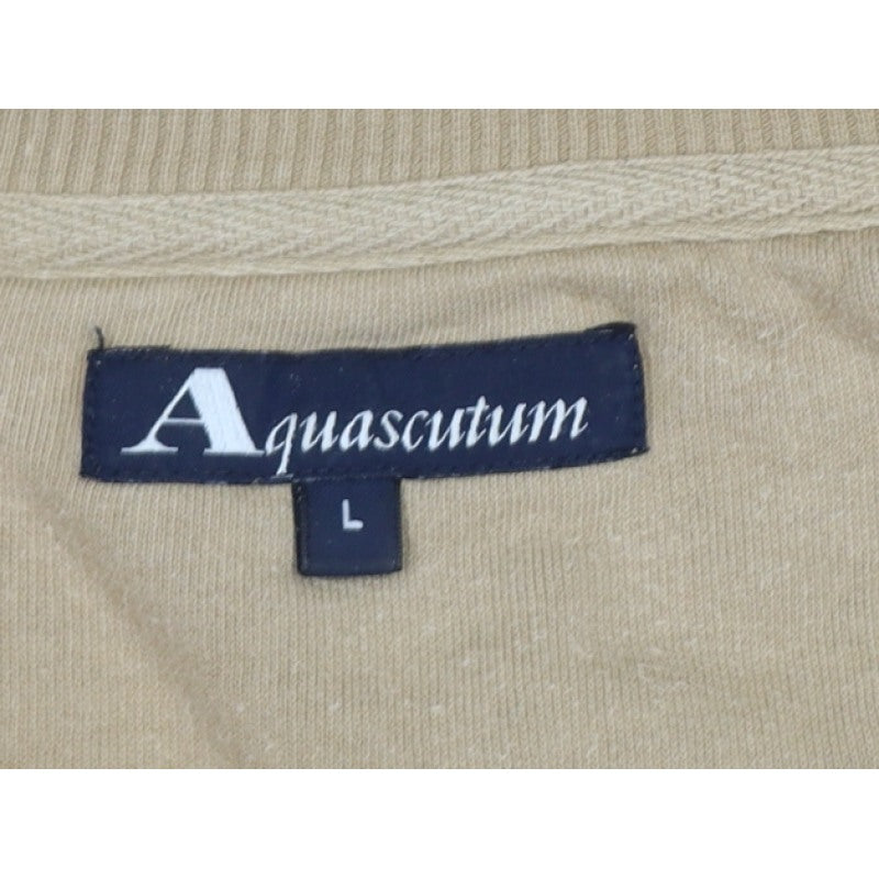 Aquascutum Men’s Beige L Crew Neck Pullover Sweatshirt