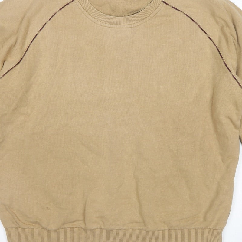 Aquascutum Men’s Beige L Crew Neck Pullover Sweatshirt