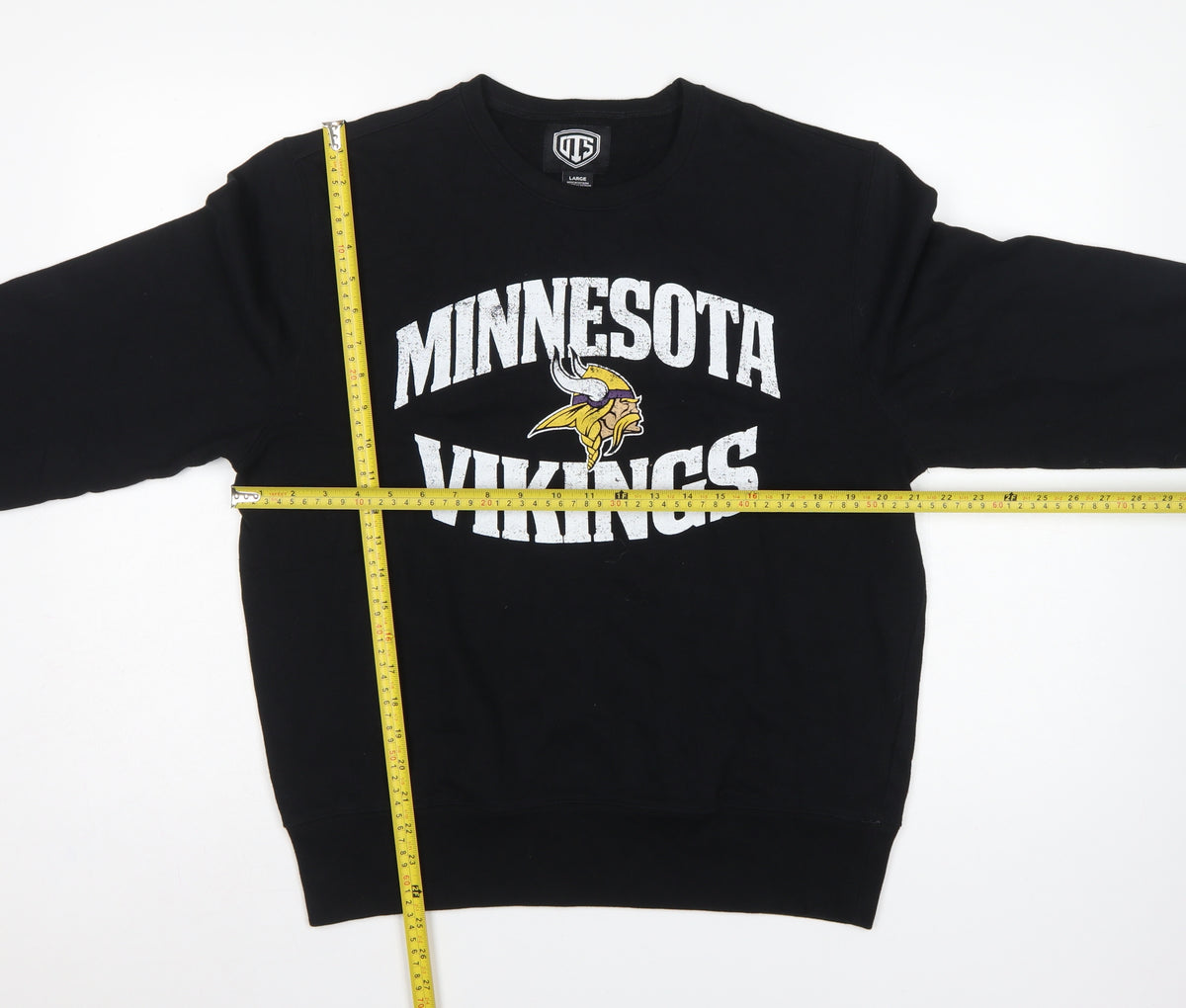 OTS Women's Black L Minnesota Vikings Graphic Pullover Sweatshirt