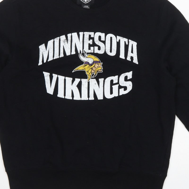 OTS Women's Black L Minnesota Vikings Graphic Pullover Sweatshirt