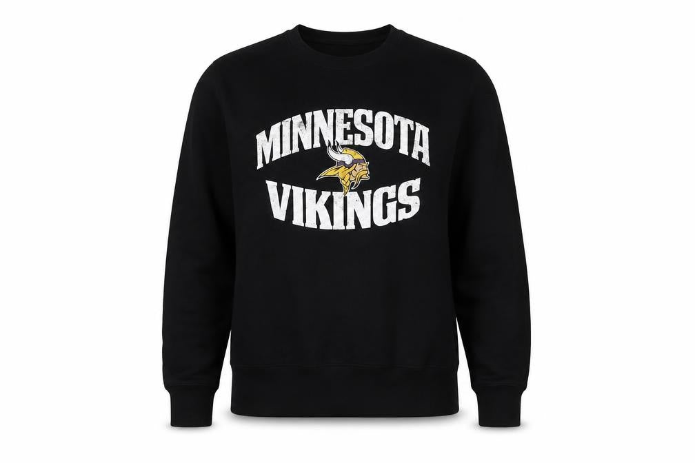 OTS Women's Black L Minnesota Vikings Graphic Pullover Sweatshirt