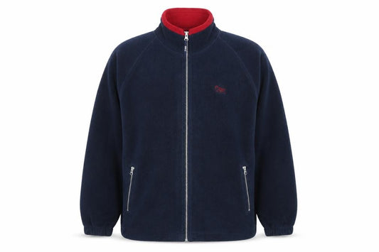 Cotton Traders Men’s Blue L Fleece Full Zip Stand-Up Collar Jacket
