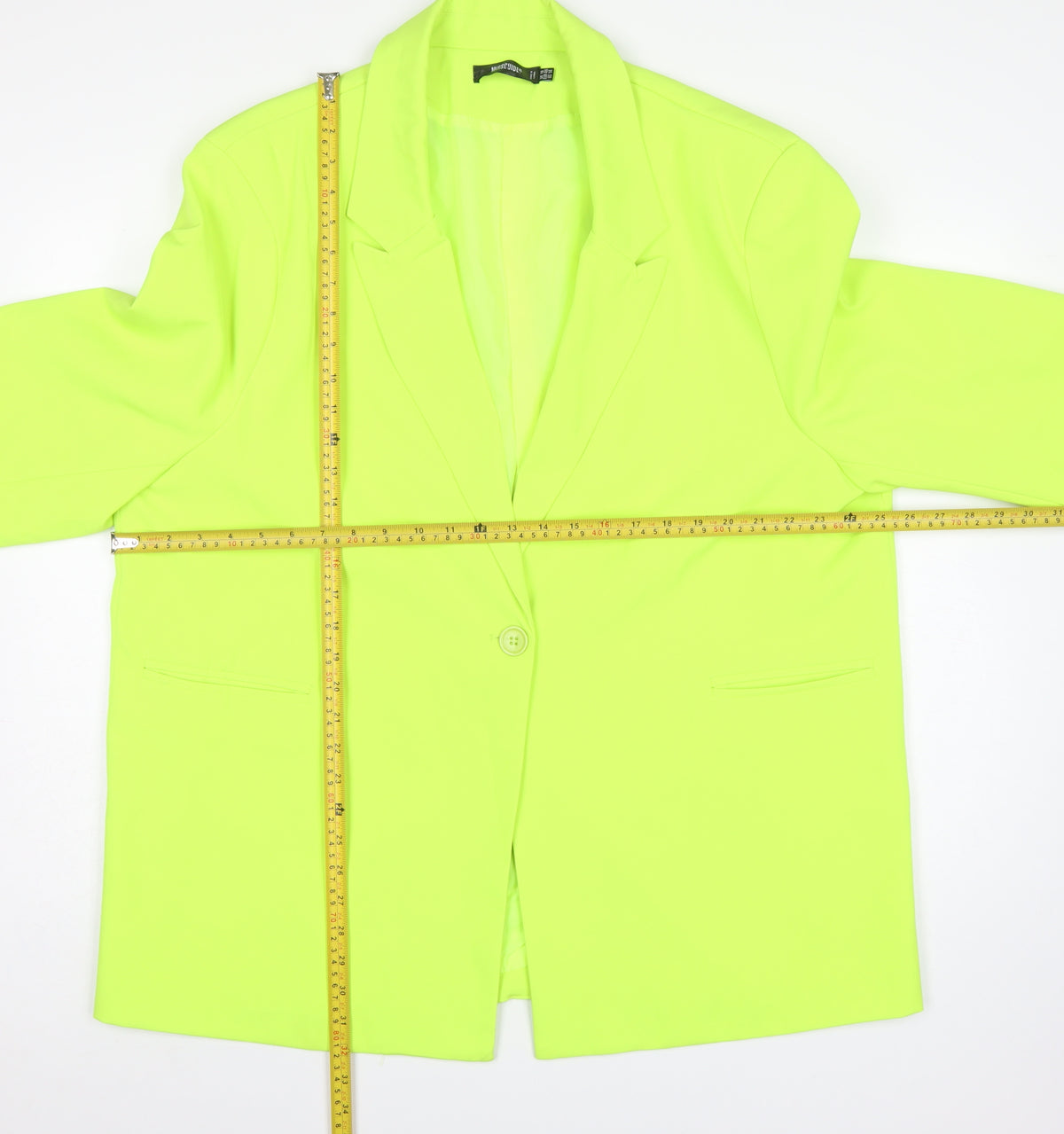 Missguided Women Green UK 18 Neon Single-Breasted Blazer Jacket