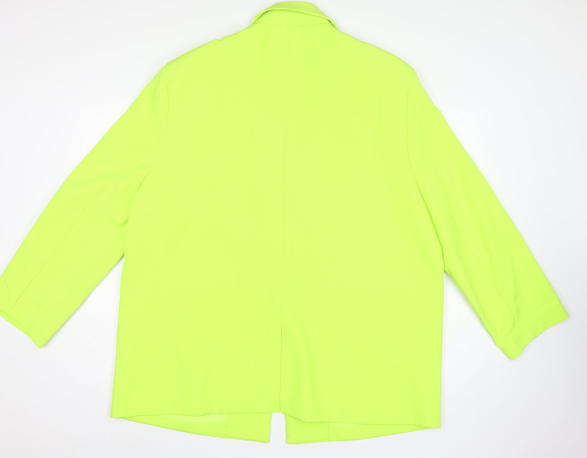 Missguided Women Green UK 18 Neon Single-Breasted Blazer Jacket