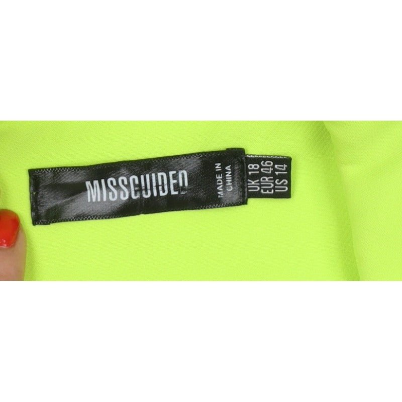 Missguided Women Green UK 18 Neon Single-Breasted Blazer Jacket