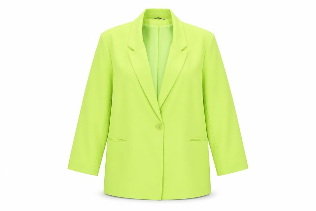 Missguided Women Green UK 18 Neon Single-Breasted Blazer Jacket