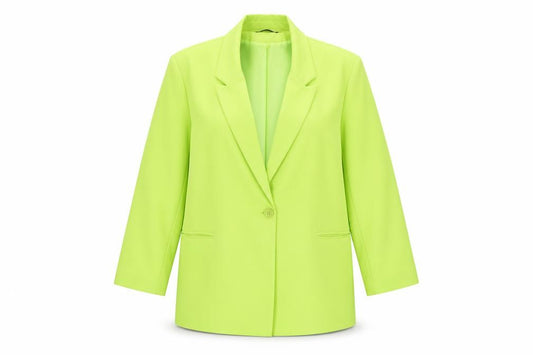 Missguided Women Green UK 18 Neon Single-Breasted Blazer Jacket