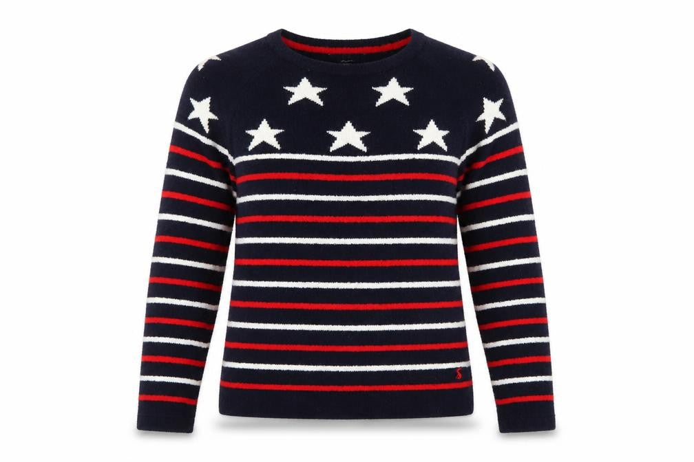 Joules Women’s Navy Star Stripe Knit Pullover Jumper UK 6
