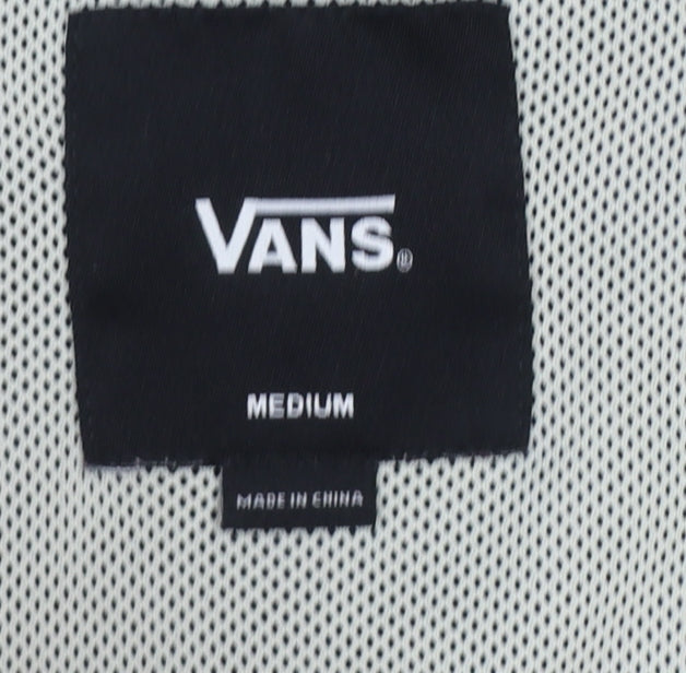 Vans Men's Blue Ivory Medium Hooded Windbreaker Jacket Full Zip