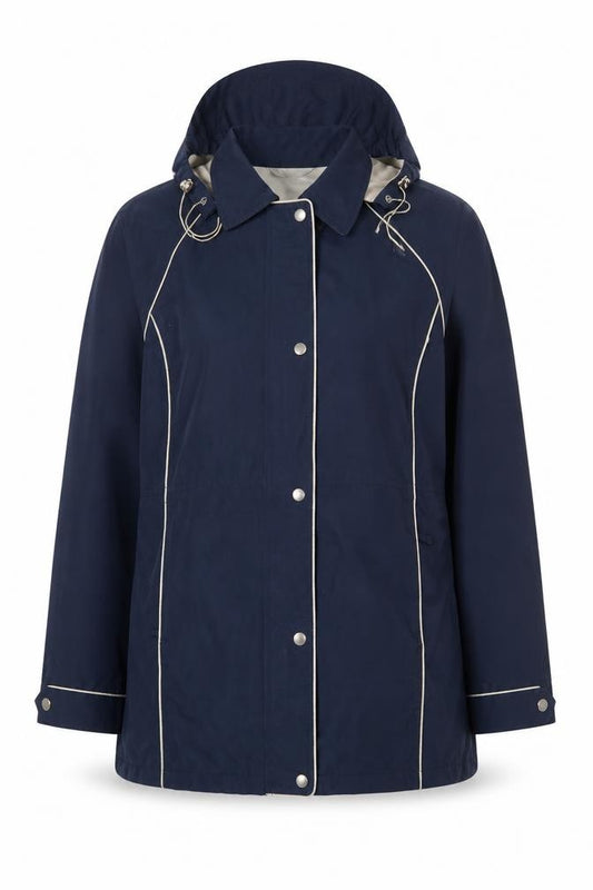 Dannimac Women’s Navy XL Hooded Rain Jacket Mid-Length Vintage