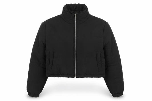 PrettyLittleThing Women Black UK 10 Cropped Puffer Jacket