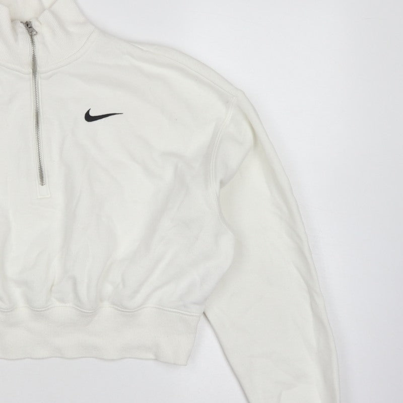 Nike Women’s White S Pullover 1/4 Zip Logo Sweatshirt