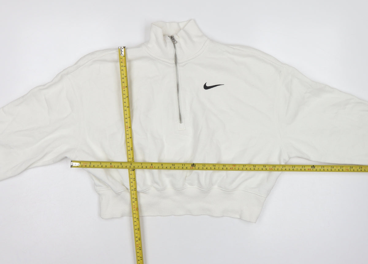 Nike Women’s White S Pullover 1/4 Zip Logo Sweatshirt