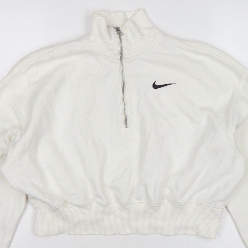 Nike Women’s White S Pullover 1/4 Zip Logo Sweatshirt