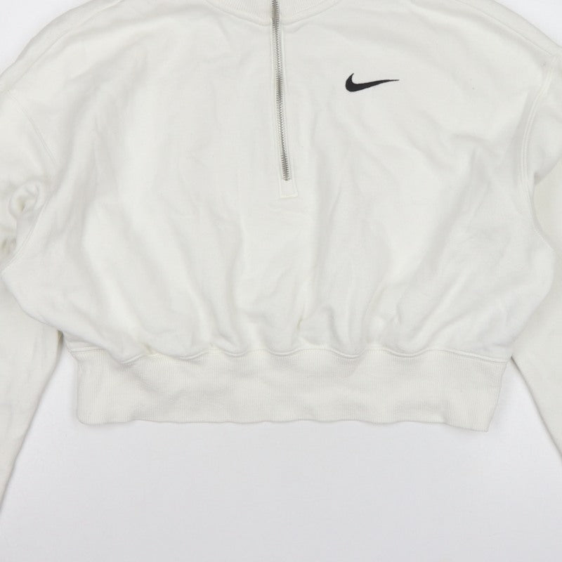 Nike Women’s White S Pullover 1/4 Zip Logo Sweatshirt