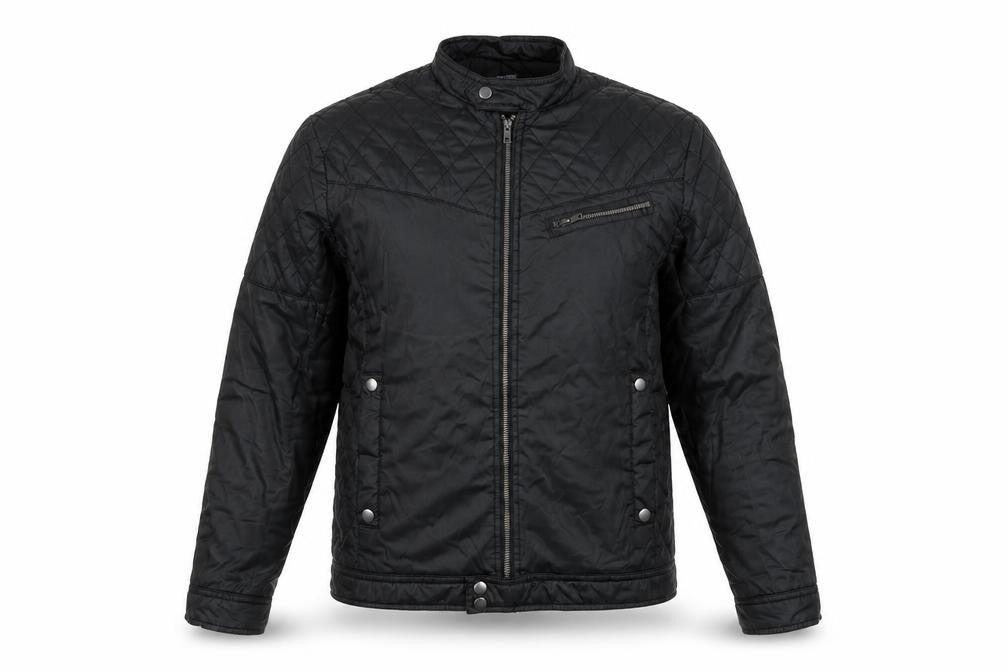 H&M Men’s Black UK 44 Quilted Biker Jacket Padded Zip