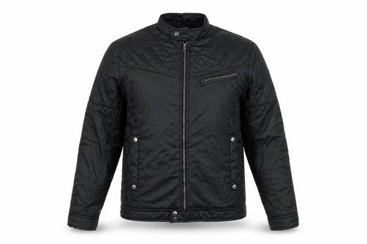 H&M Men’s Black UK 44 Quilted Biker Jacket Padded Zip