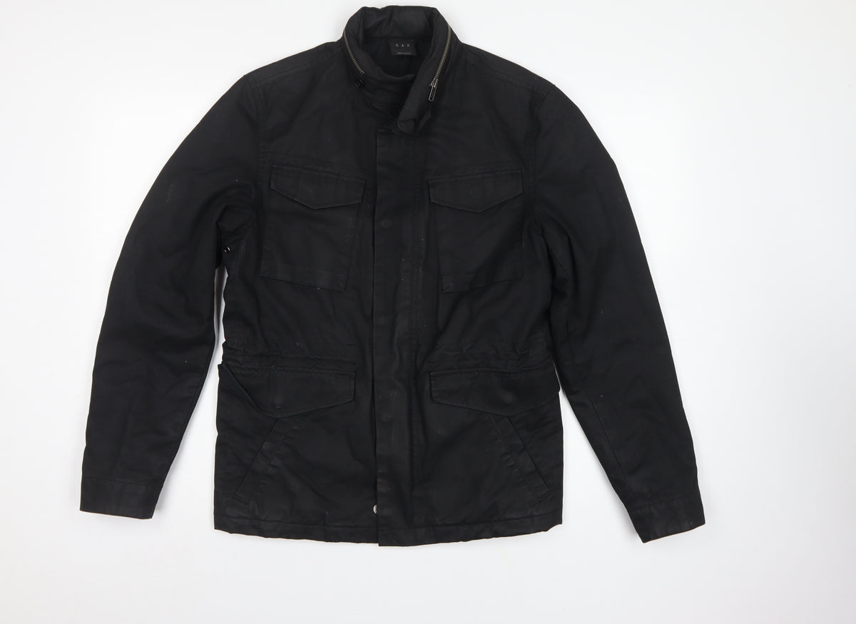 GAP Men’s Black Small Military Field Jacket Zip Pockets