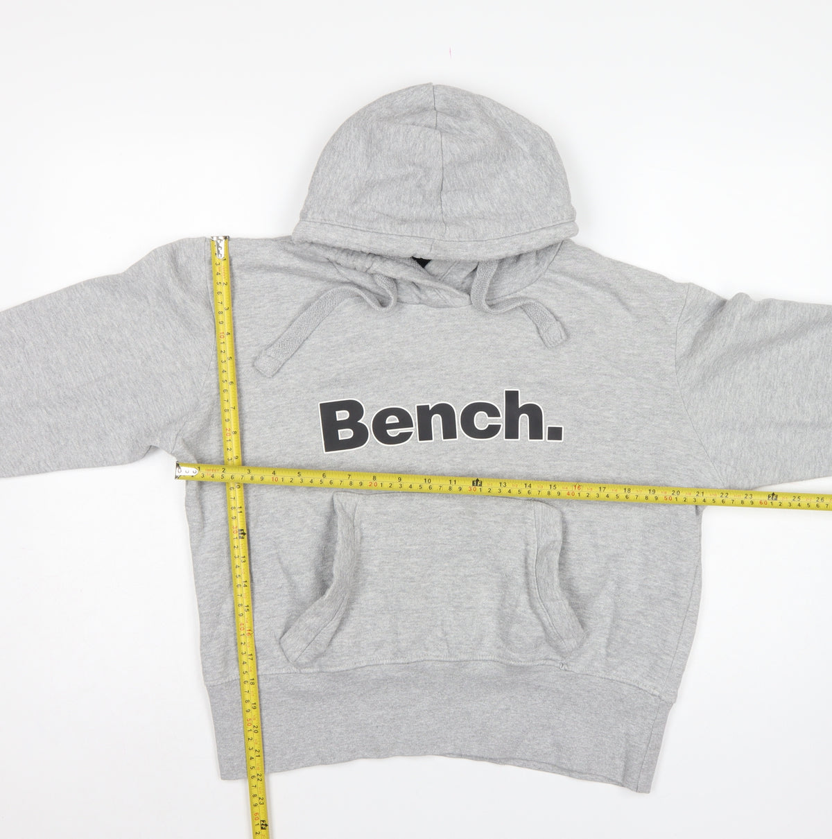 Bench Women Grey UK 16 XL Logo Pullover Hoodie Kangaroo Pocket