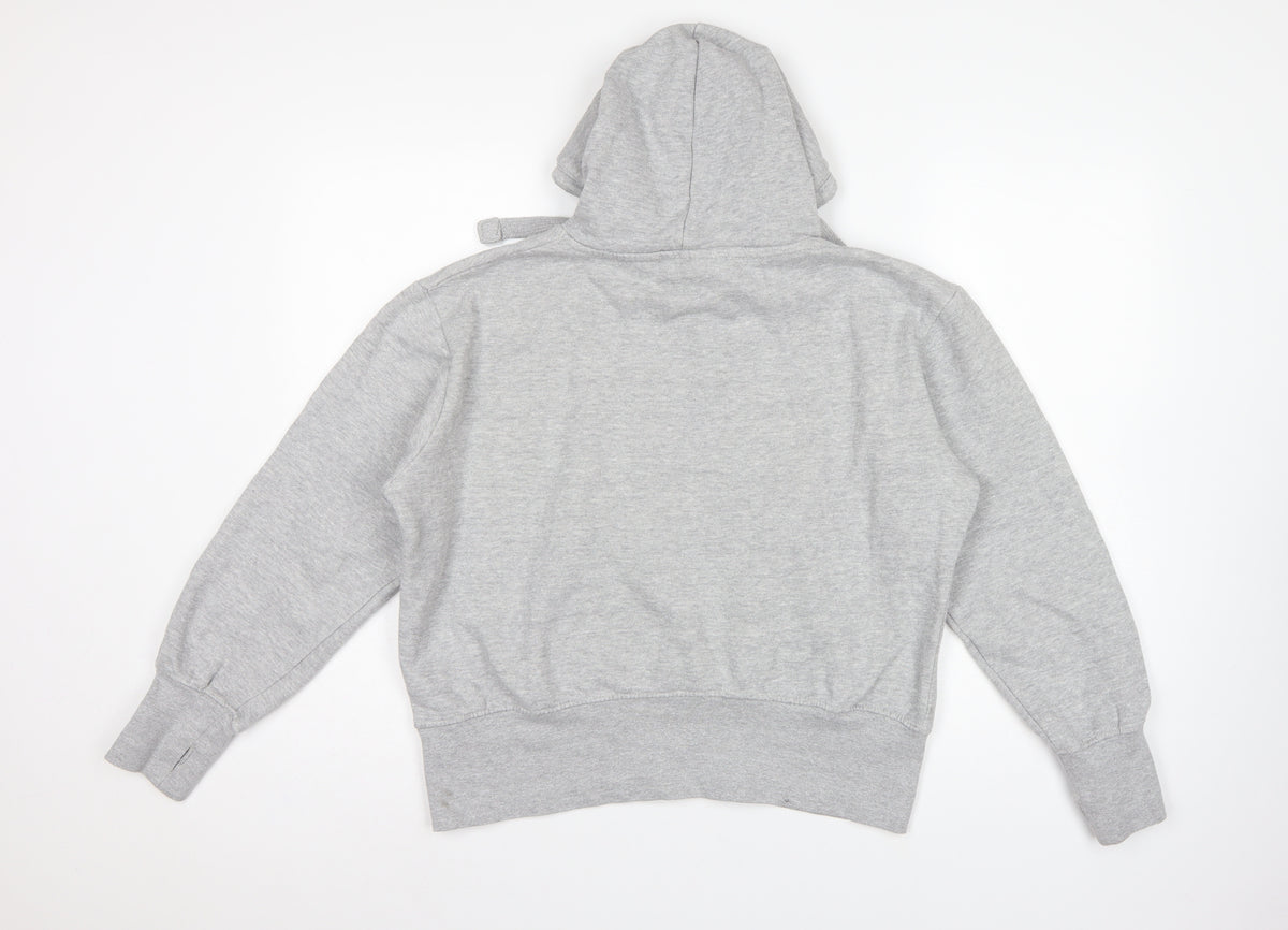 Bench Women Grey UK 16 XL Logo Pullover Hoodie Kangaroo Pocket