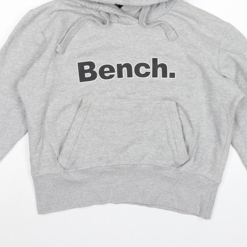 Bench Women Grey UK 16 XL Logo Pullover Hoodie Kangaroo Pocket