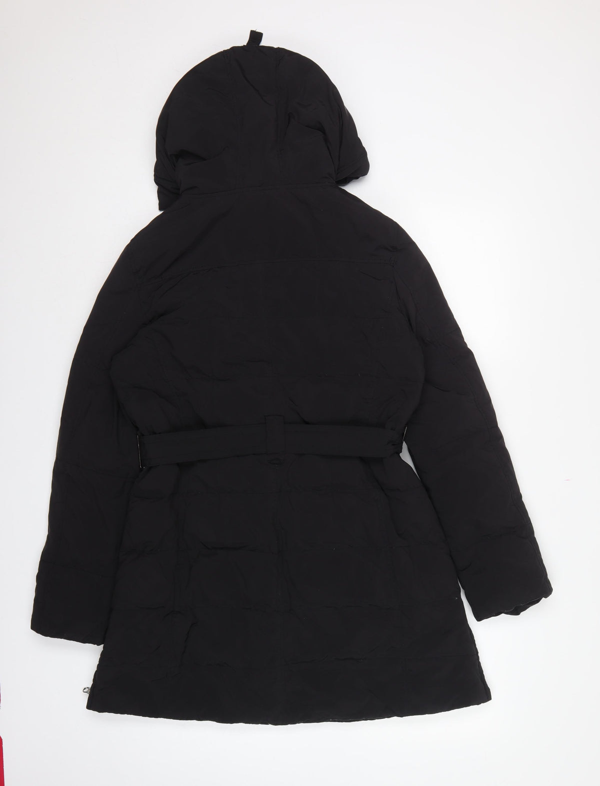 Zara Basic Women’s Black XL Hooded Belted Long Puffer Coat