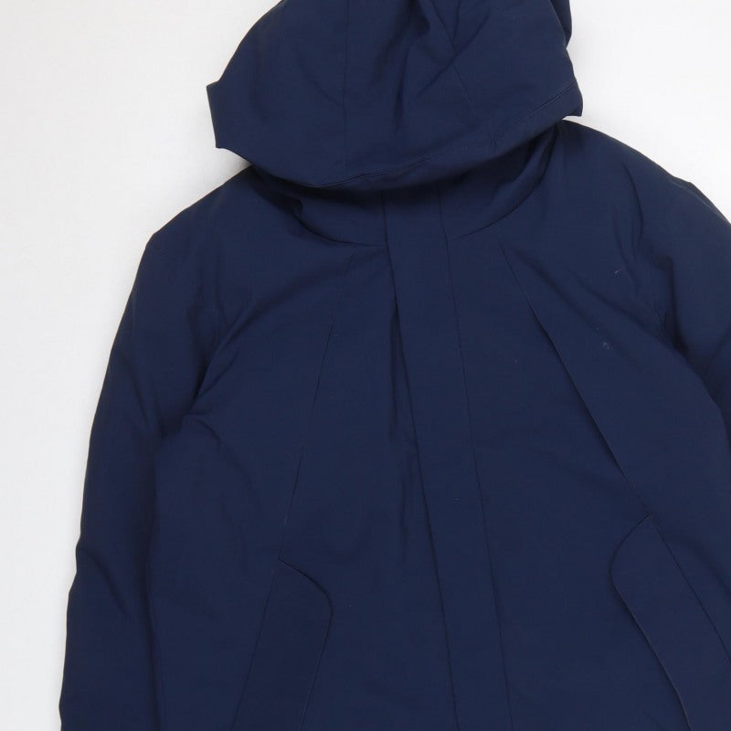 Zara Men’s Blue Size S Hooded Padded Parka Jacket