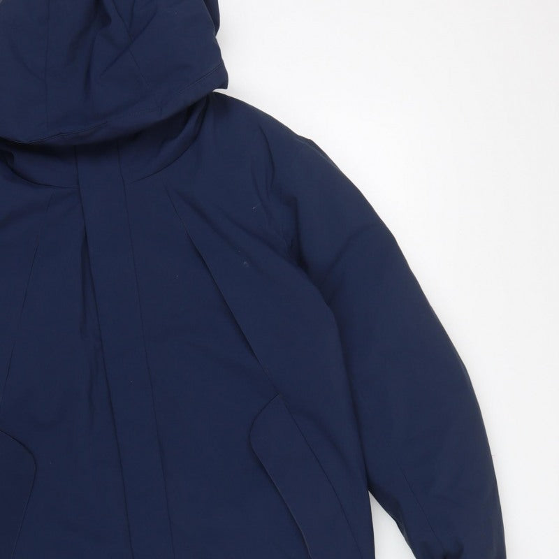 Zara Men’s Blue Size S Hooded Padded Parka Jacket