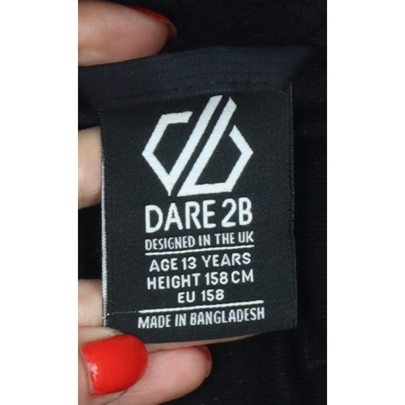 Dare 2b Boys Black 13 Years Hooded Puffer Ski Jacket Quilted